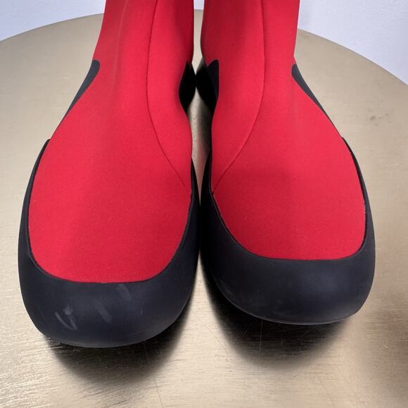 The Row Red Scuba Neoprene Bicolor Zip Ankle Sock Boot Shoes Size 36 Modern - Picture 2 of 10